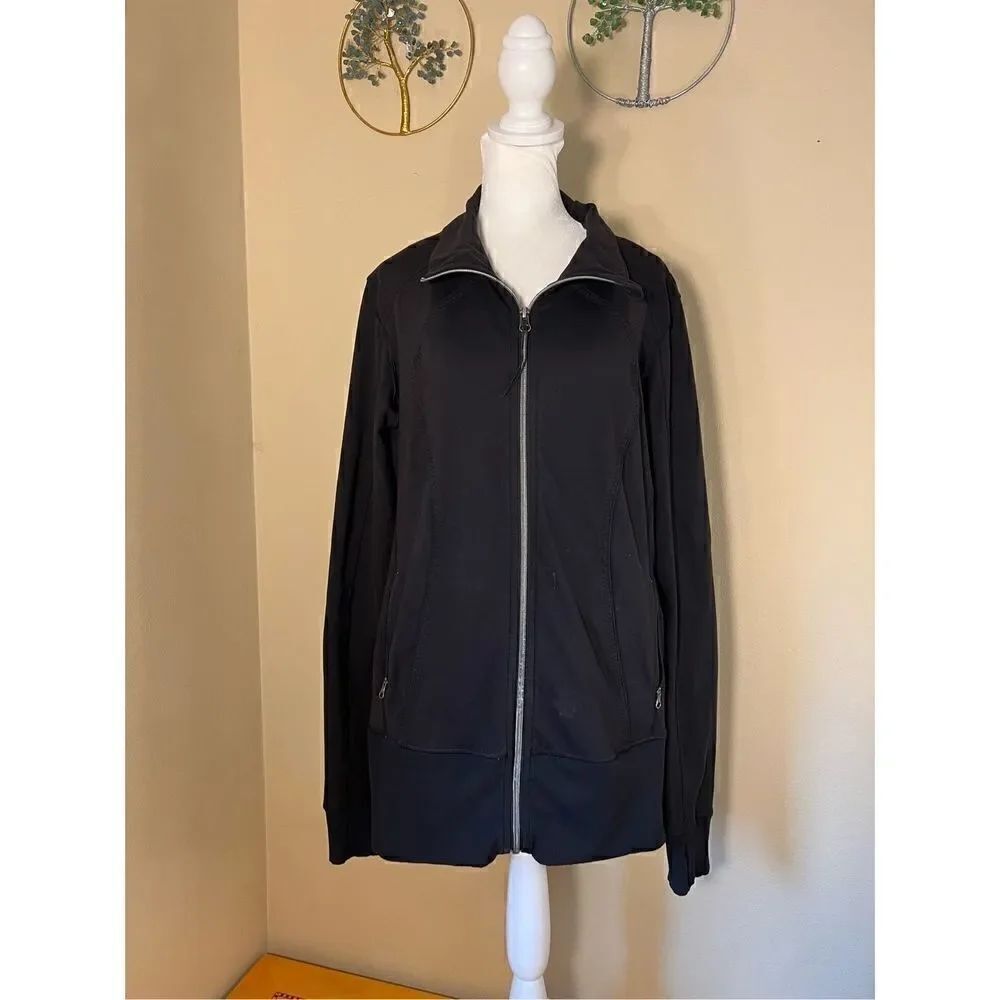 Lululemon Black Daily Yoga Full Zip Lightweight Jacket Size 10